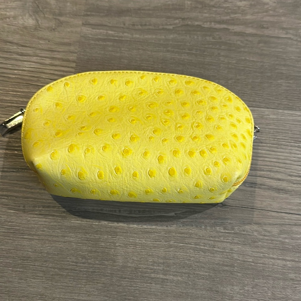 yellow travel bag from Italy real leather